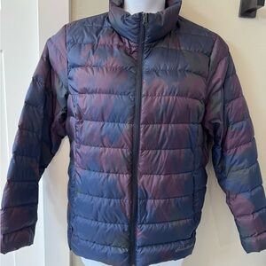 Eddie Bauer Navy and Plum Down Puffer Jacket